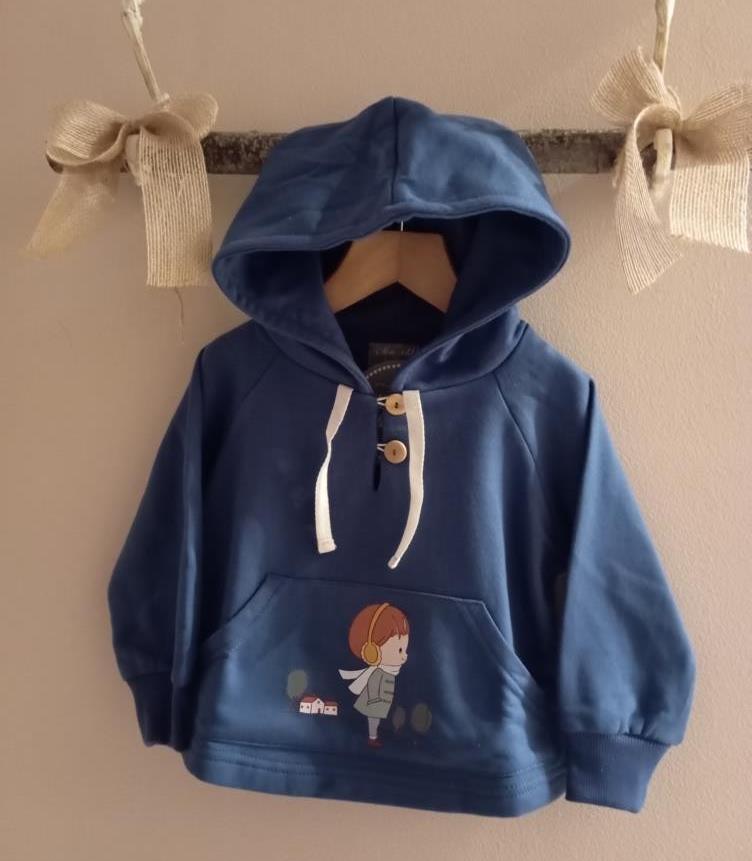 Sudadera  azul Liberty niño Mon Petit Bonbon