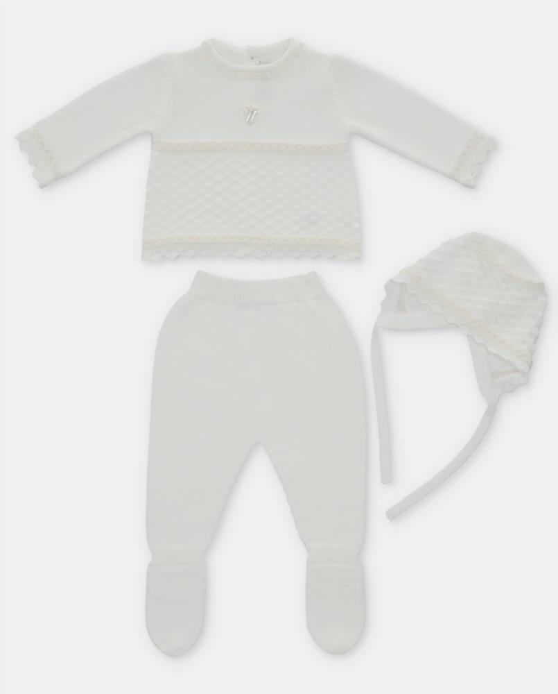 Conjunto bebe niña  blanco martin aranda otoño invierno