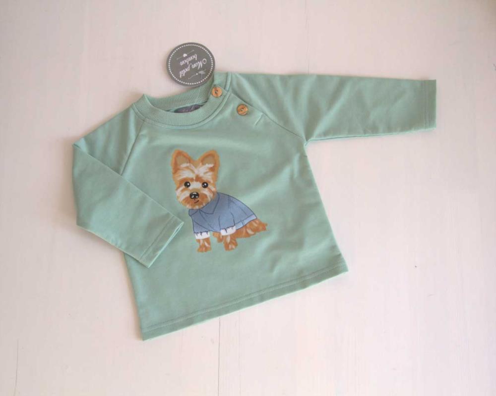 Sudadera PERRITO YORKSHIRE niño MON PETIT BONBON, verano 2025