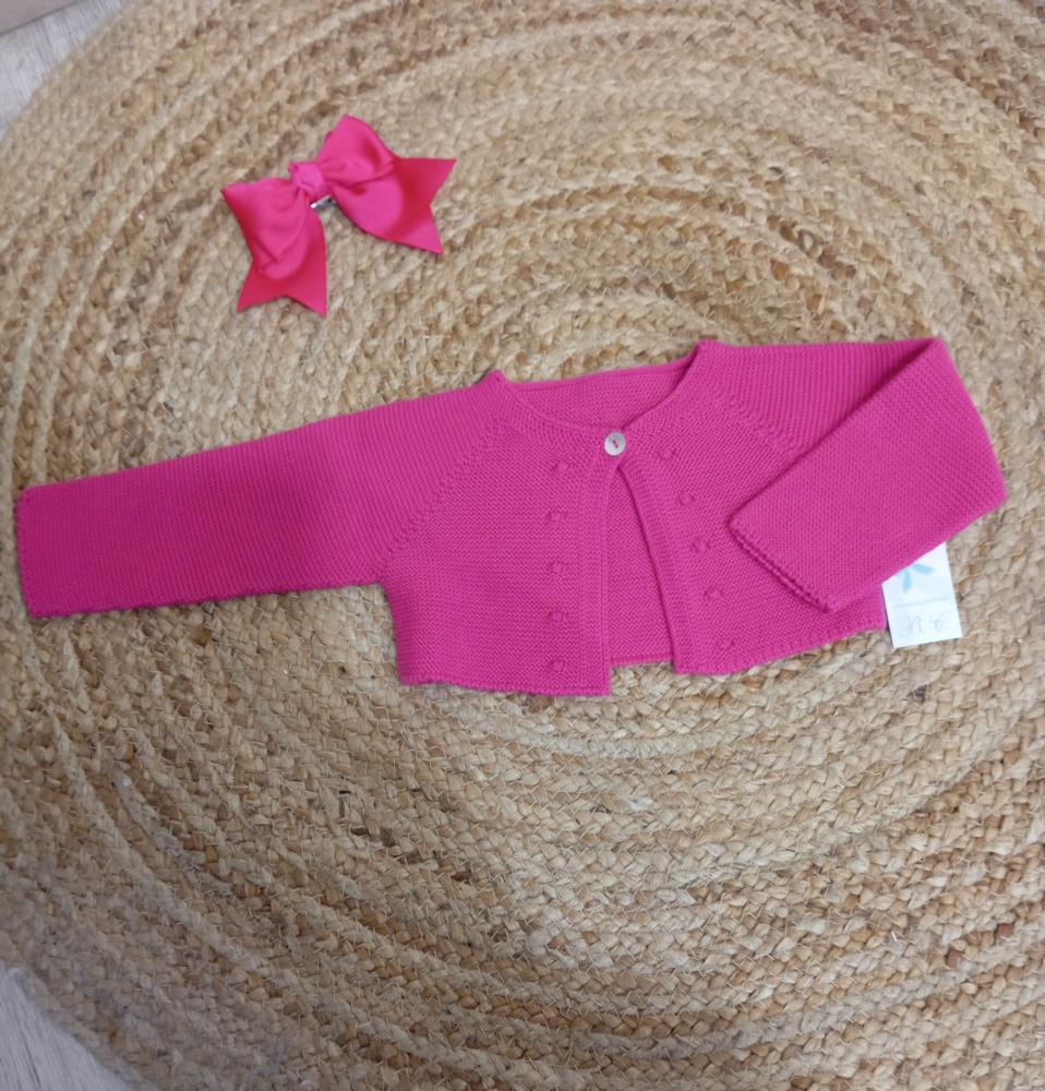 Chaqueta fucsia Artesanía infantil Belén Costales primavera verano