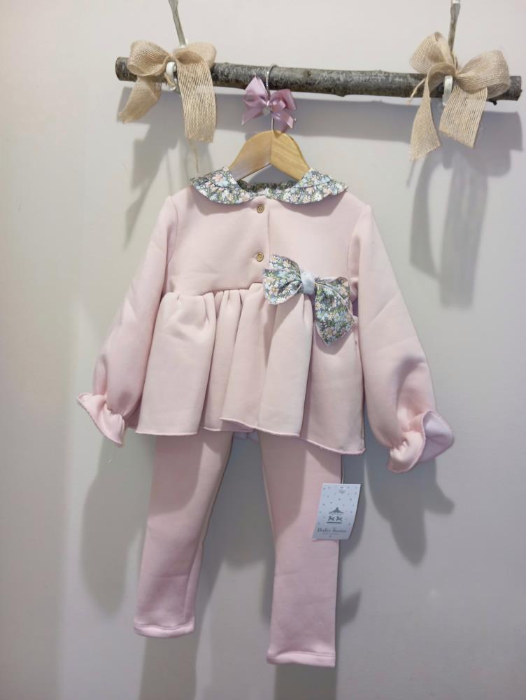 Conjunto de sudadera niña rosa y legin rosa Dulce Tiovivo otoño invniero 24