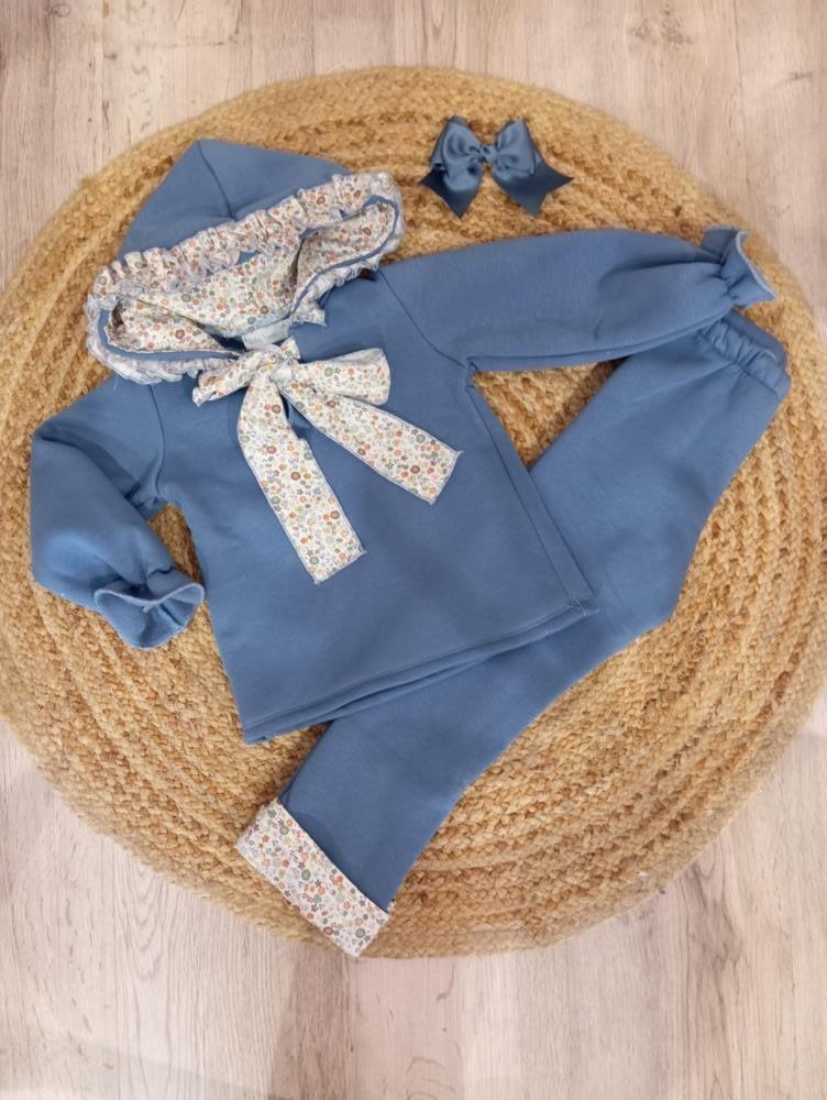 Sudadera niña azul + pantalón azul dulce tiovivo otoño invierno 24